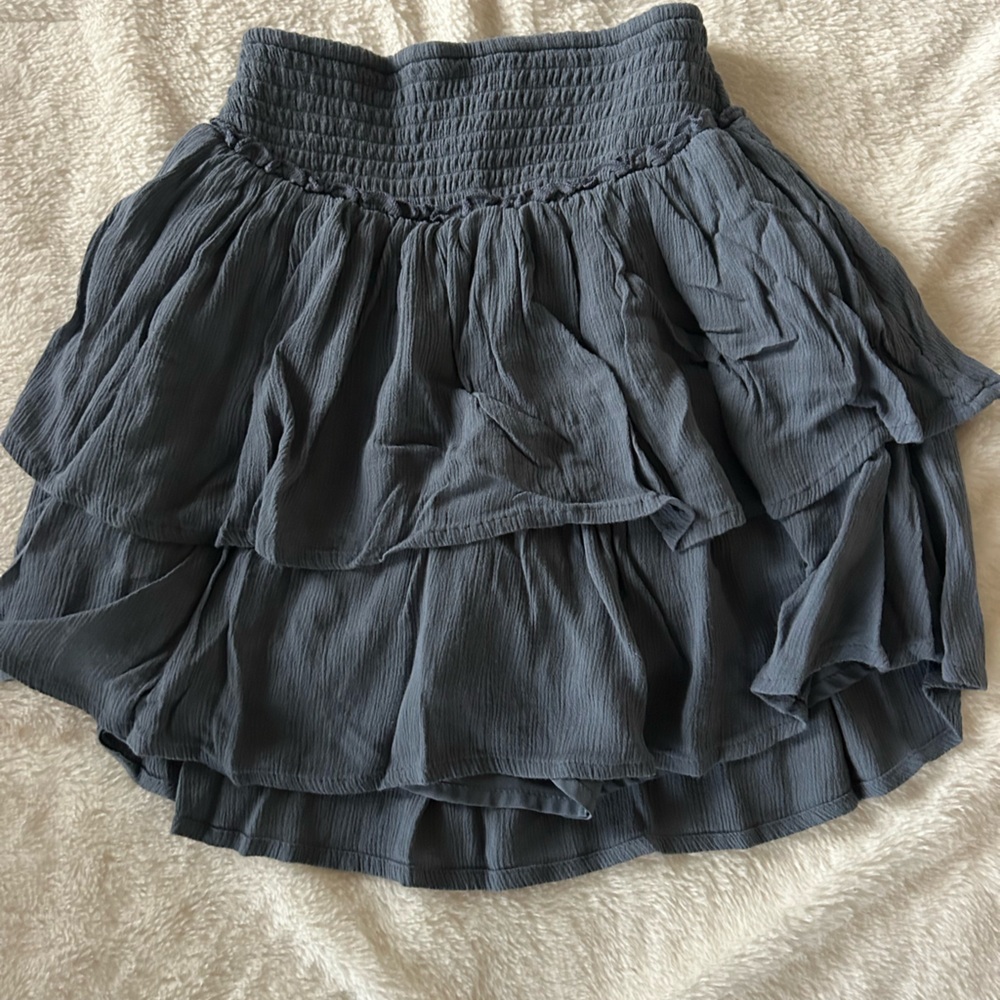 Hollister Gray Smocked Mini Skirt